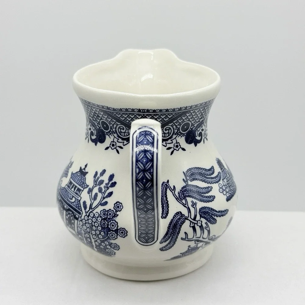 Churchill‎ England Blue Willow Creamer Pitcher Georgian Shape 4